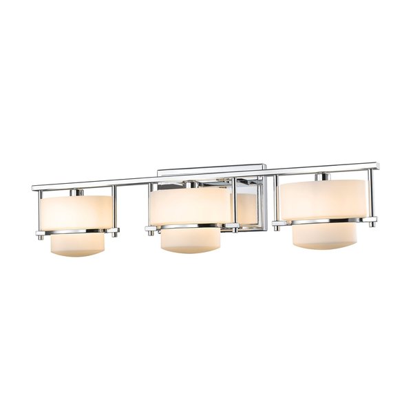 Z-Lite Porter 3 Light Vanity, Chrome & Matte Opal 3030-3V-CH